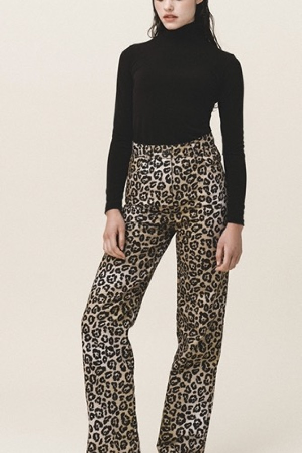 SAILOR LEOPAR PRINTED STRAIGHT PANTS